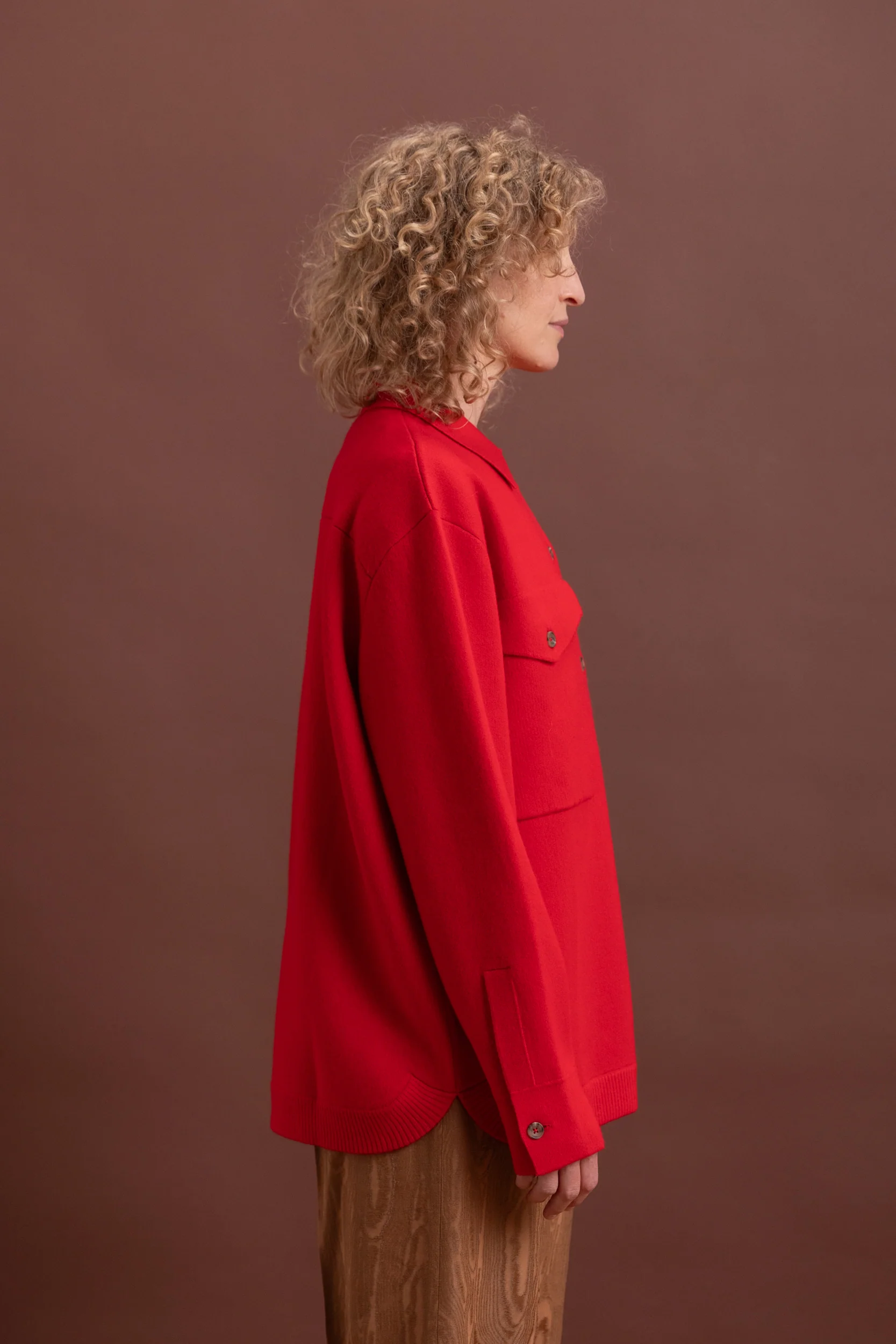 WILLANS JACKET IN RED FELT CASHMERE KNIT - Image 5