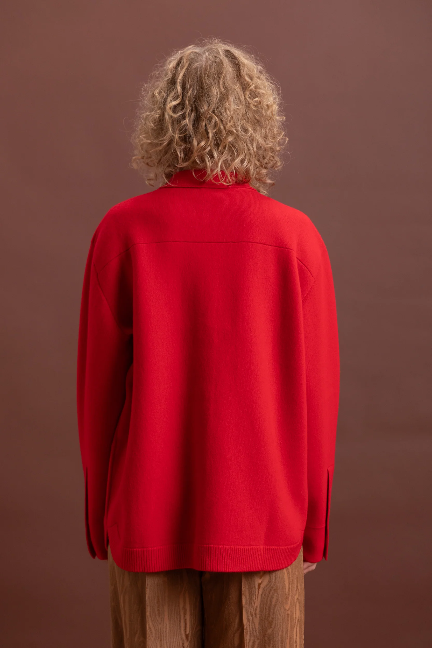 WILLANS JACKET IN RED FELT CASHMERE KNIT - Image 6