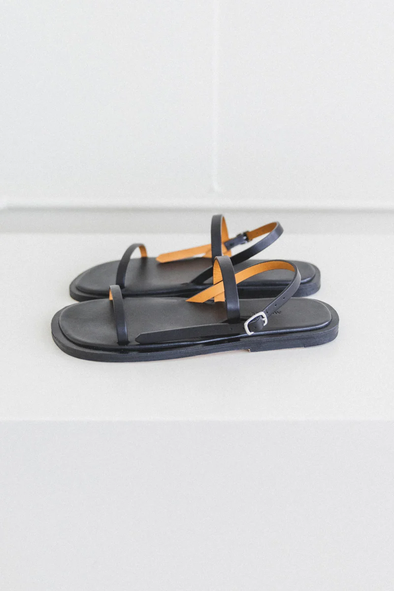 WOMEN'S LEATHER SANDALS IN BLACK - Image 6
