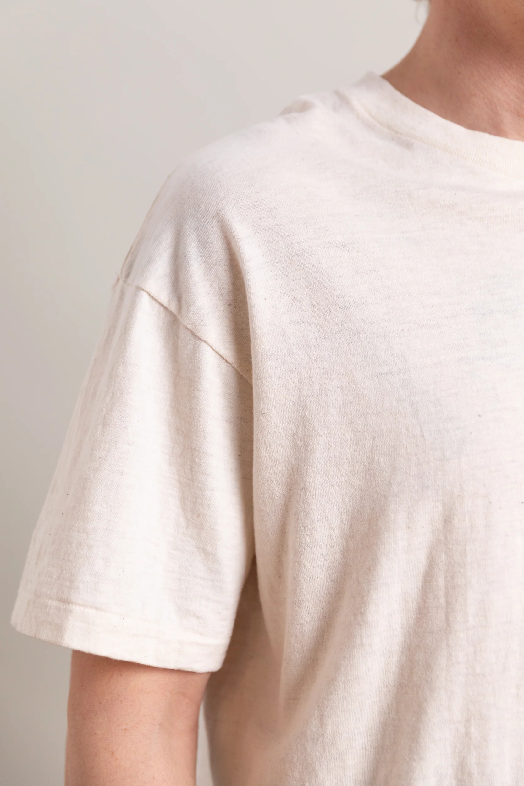 BOXY TEE IN COTTON/ALPACA/WOOL JERSEY - Image 3