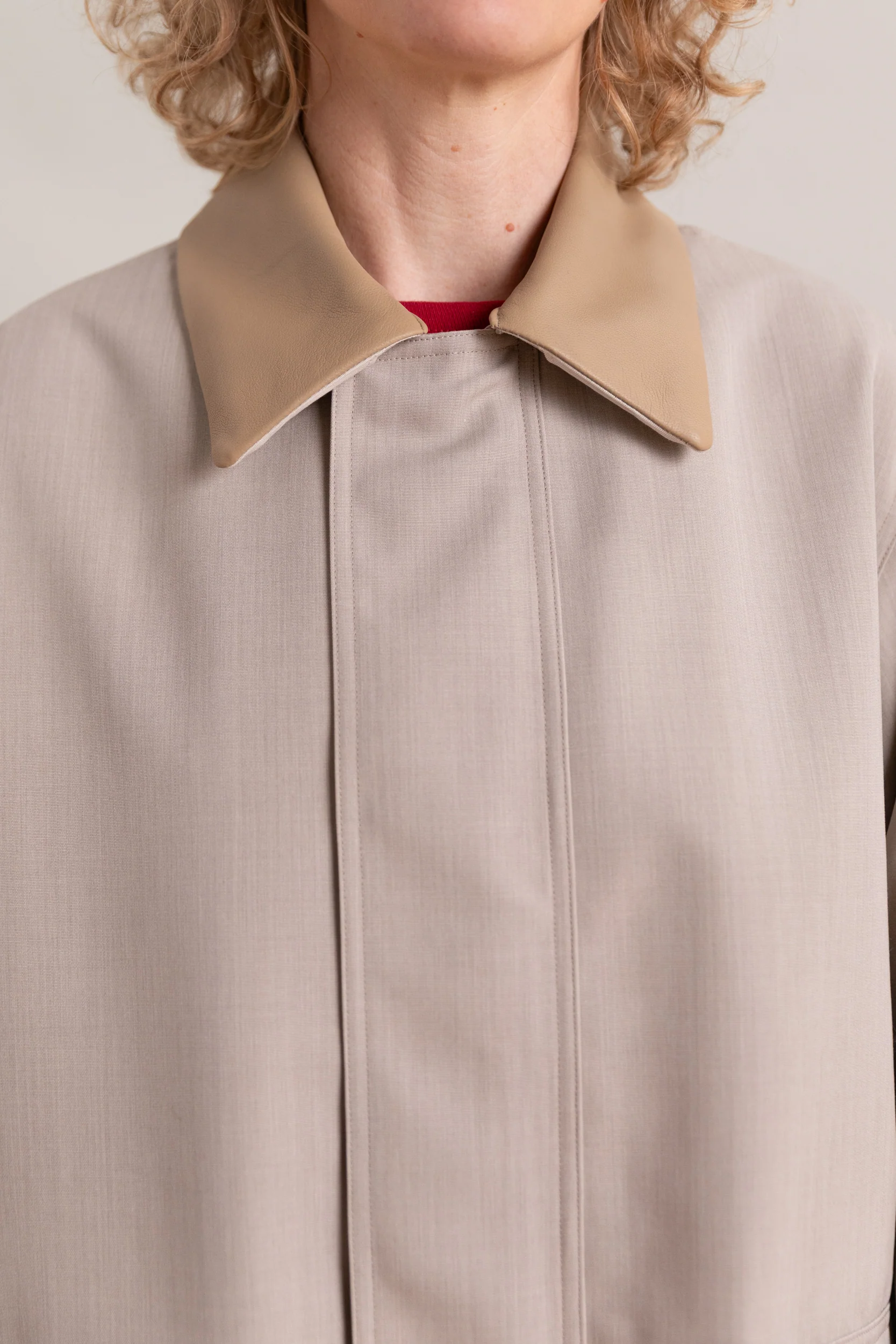 WOOL MAX CANVAS BLOUSON IN TOP GREY BEIGE - Image 6