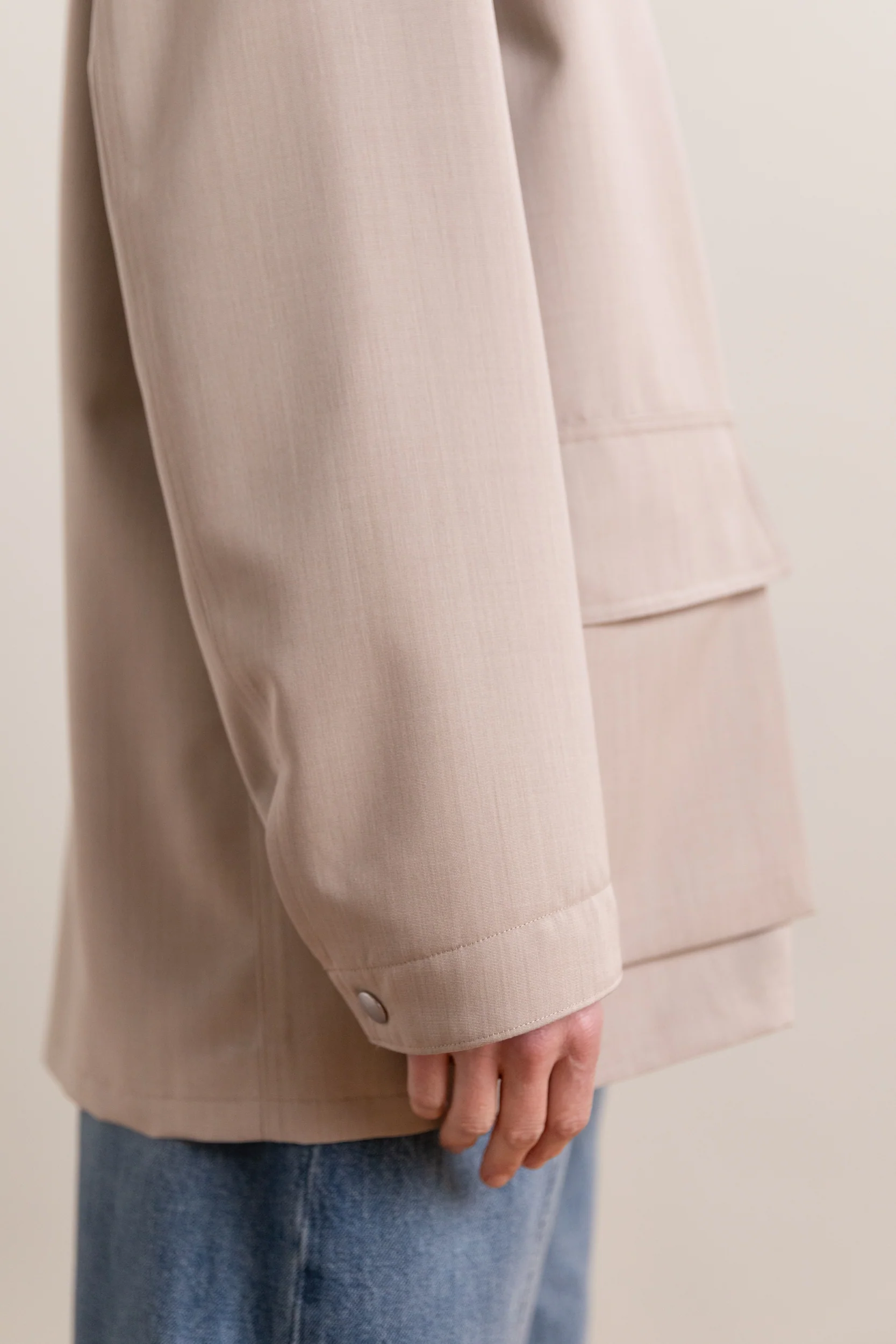 WOOL MAX CANVAS BLOUSON IN TOP GREY BEIGE - Image 7