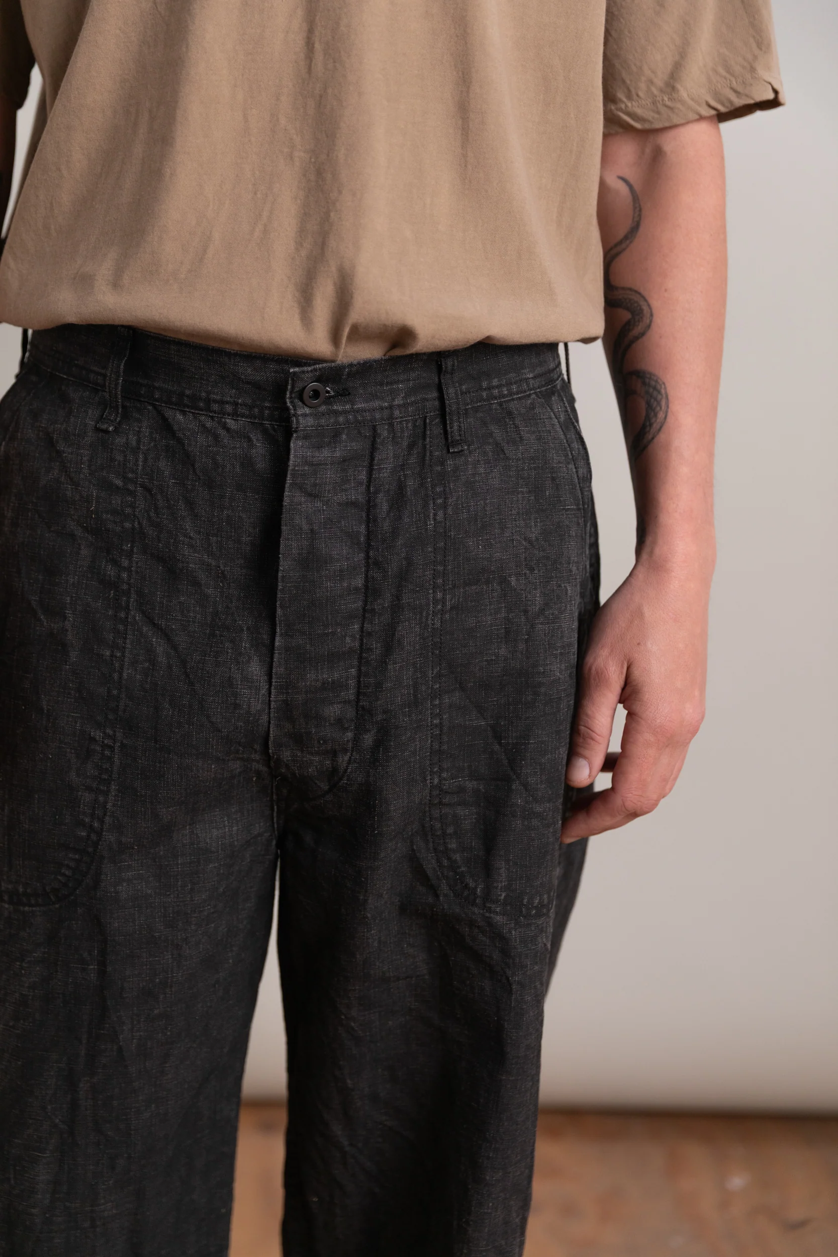 WWⅡ 40'S U.S NAVY SUMI COATED LINEN UTILITY TROUSERS - Image 5
